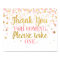 Pink Gold Glitter Confetti Thank You Favor Sign