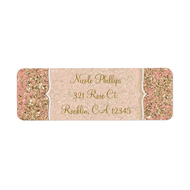 Pink & Gold Glitter Crystal Glam Party Invitation (Front)
