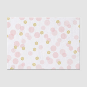 Pink Gold Glitter Dots Birthday Gift Tissue Paper
