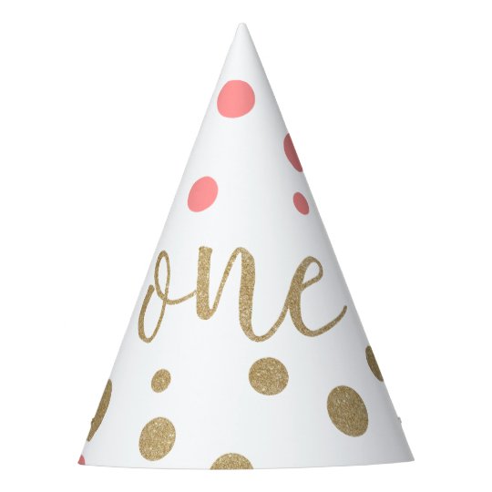 Pink Gold Glitter First Birthday Hats Zazzle Co Uk