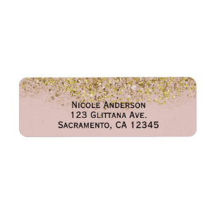 Pink & Gold Glitter Modern Trendy Glam Chic Party