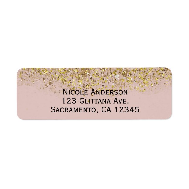 Pink & Gold Glitter Modern Trendy Glam Chic Party (Front)