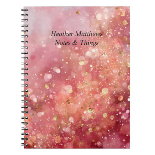 Pink & Gold Glitter Notebook