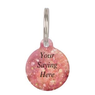 Pink & Gold Glitter Pet Tag