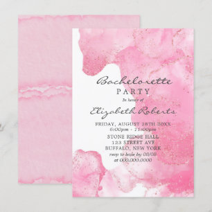 Pink Gold Glitter Smoke Bachelorette Party Invitat Invitation