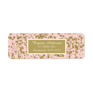 Pink & Gold Glitter Splatter Girly Glam Modern