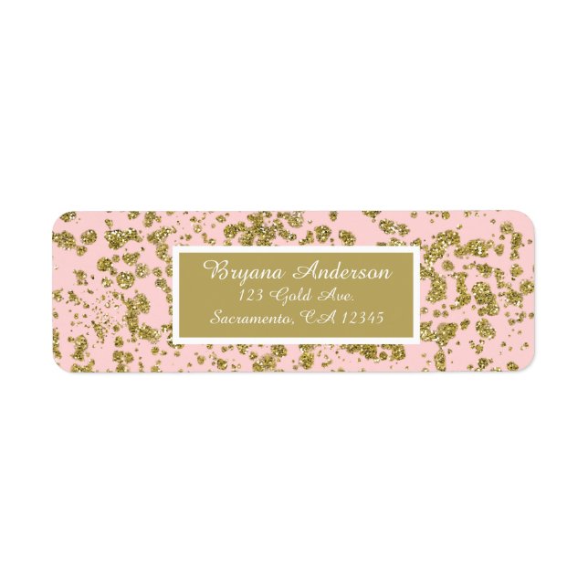 Pink & Gold Glitter Splatter Girly Glam Modern (Front)