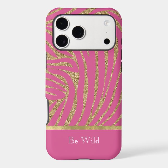Pink Gold Glitter Zebra   (Back)