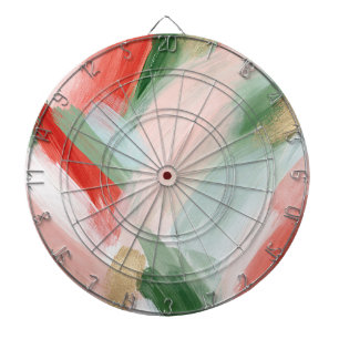 Pink Gold Green Blue Red Abstract Dartboard