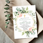 Pink gold greenery eucalyptus First Holy Communion Invitation<br><div class="desc">For more advanced customisation of this design,  simply select the "Customise It" button above!</div>