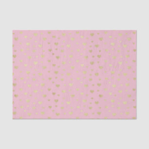 Pink Gold Hearts (Design 70 Pink Series) Tissue Paper
