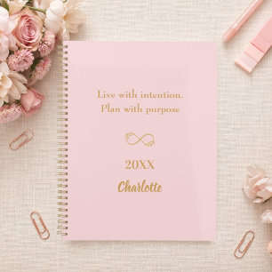 Pink gold inspirational quote 2027 planner