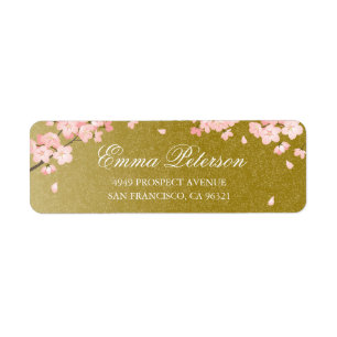 Pink Gold Japanese Cherry Blossoms Custom Template