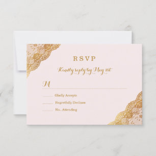 Pink Gold Lace RSVP