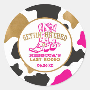 Pink Gold Last Rodeo Bachelorette Party Sticker
