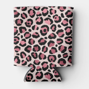 Pink & Gold Leopard Animal Print, Leopard Gift Can Cooler