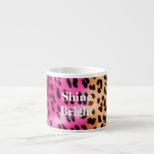 Pink Gold Leopard Print Espresso Cup