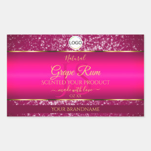 Pink Gold Logo and Initials Glitter Product Labels