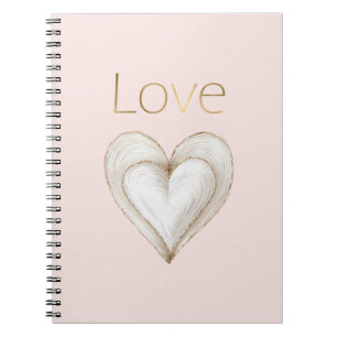 Pink Gold Love Heart Notebook