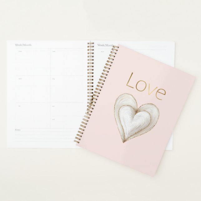 Pink Gold Love Heart Planner (Display)