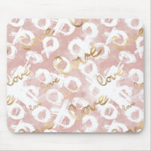 Pink Gold Love XO Mouse Mat