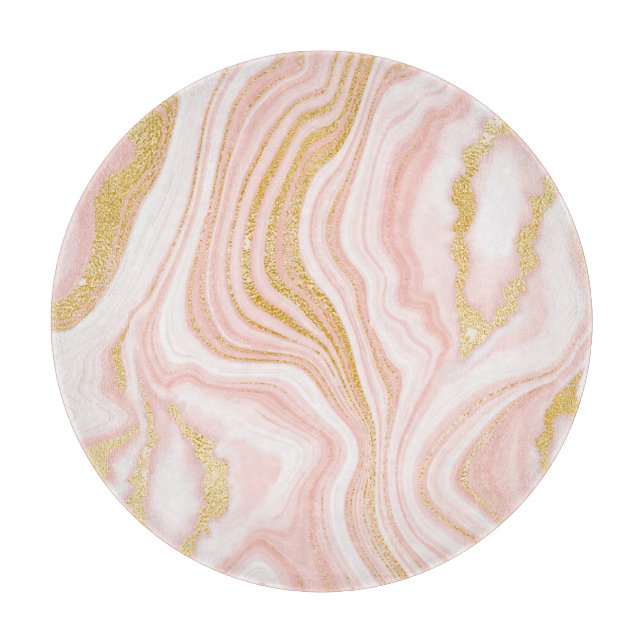 Pink Gold: Marble Fusion. Cutting Board (Front)