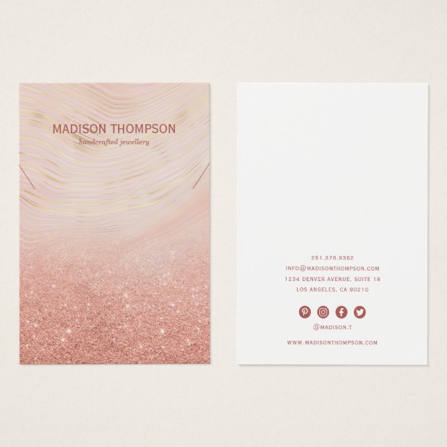 Pink & Gold Marble Jewellery Necklace Display (Front & Back)