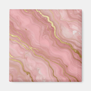 Pink Gold Marble Luxury Abstract Magnet