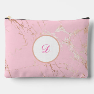 Pink & Gold Marble Pretty Custom  Accessory Pouch
