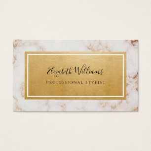 Pink Gold Marble Stylist Business Cards