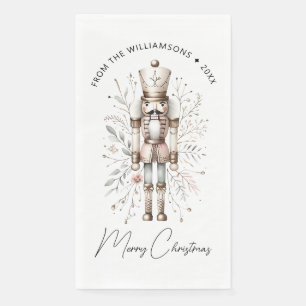 Pink & Gold Merry Christmas Nutcracker  Napkin