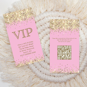 Pink & Gold   Mini VIP Birthday Invitation