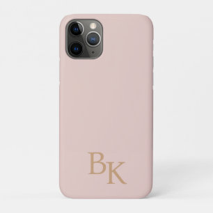 Pink Gold Minimal Personalised Initial Monogram iPhone 11 Pro Case