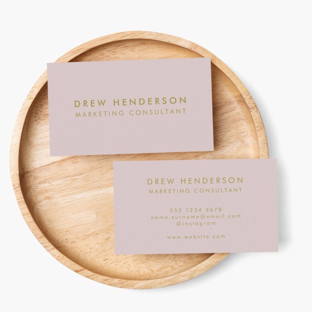 Pink Gold Minimalist | Modern Elegant Stylish Business Card (Make a lasting impression with this sleek blush pink and gold custom business card design)