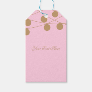 Pink & Gold Modern String Lights Chic Party Favour Gift Tags
