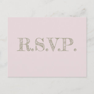 Pink gold modern wedding rsvp postcards