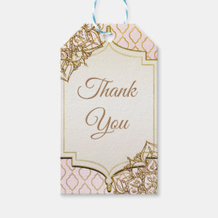 Pink & Gold Moroccan Arabian Nights Wedding Favour Gift Tags