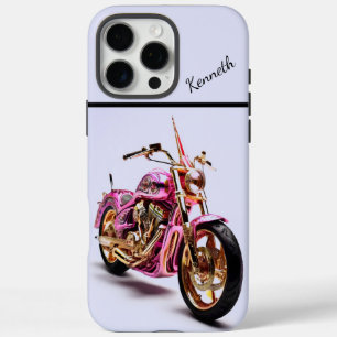 Pink & Gold Motorcycle iPhone 16 Pro Max Case