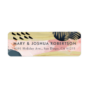 Pink Gold Navy Modern Address Label
