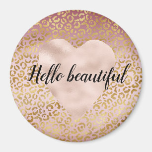 Pink Gold Ombre Leopard Print         Magnet