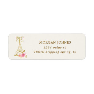Pink Gold Parisian Chic Return Address