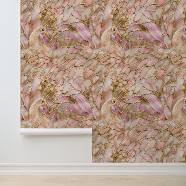 Pink Gold Peacock Wallpaper (Application)