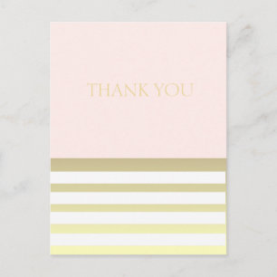 Pink & Gold Personal or Business Thank You Postcard