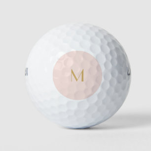 Pink & Gold Personalised Monogram   Name  Golf Tow Golf Balls