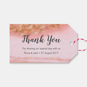 Pink gold personalised Thank You Favour tags