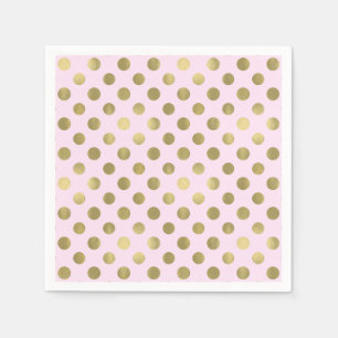 Pink Gold Polka Dot Birthday Party Napkin