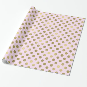 Pink Gold Polka Dot Wrapping Paper
