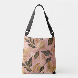 Pink Gold Popular Boho Leaves Collection Crossbody Bag