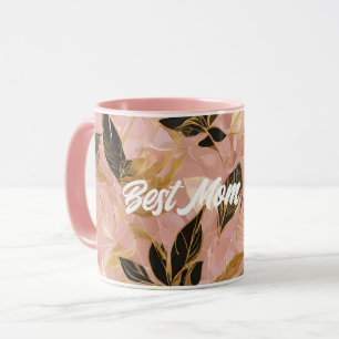 Pink Gold Popular Boho Leaves Collection Mug