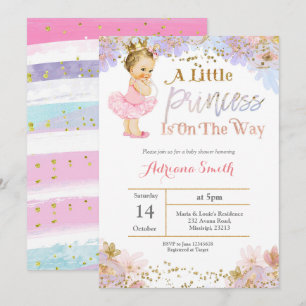 Pink Gold Princess Baby Shower invite